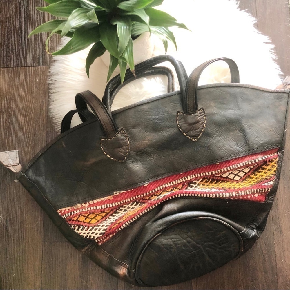 Boho weaved detail tote bag